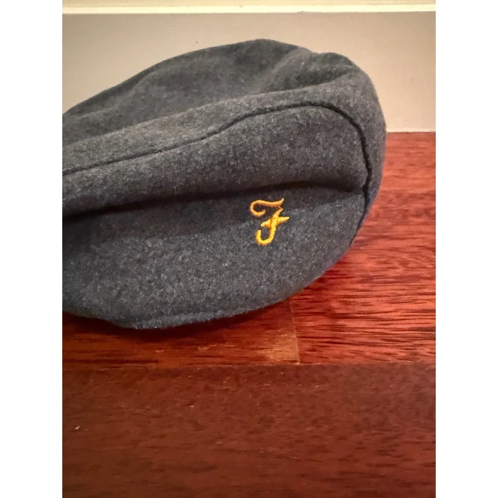 Farah Grey Flat Cap and Brown Herringbone Ivy Hat Bundle Mens Newsboy Caps